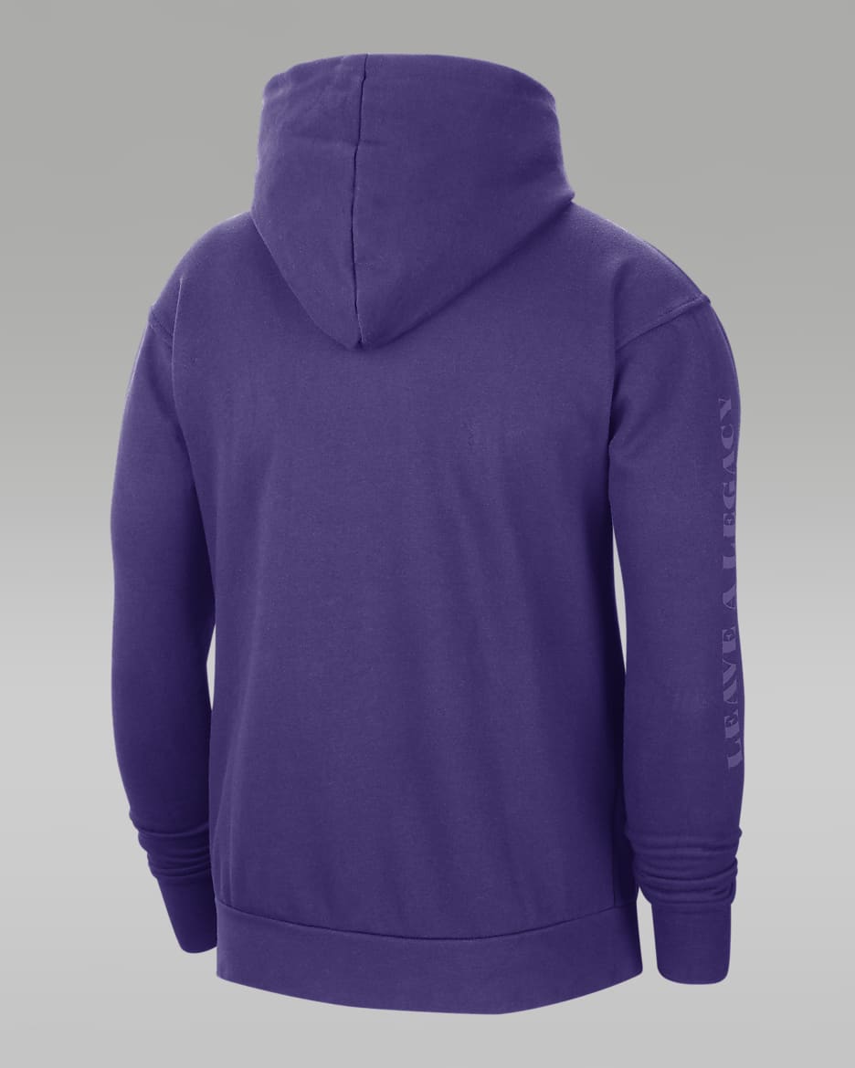 Los Angeles Lakers Courtside Statement Edition Men s Jordan NBA Fleece Pullover Hoodie. Nike